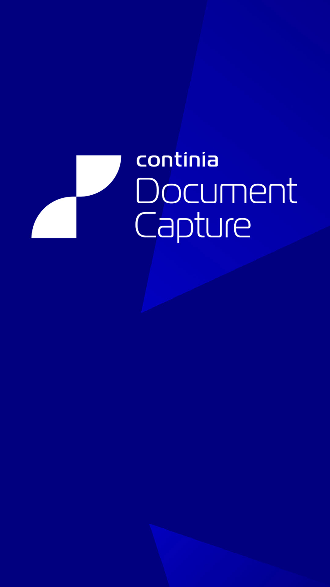 Weißes Dokument Capture Logo auf blauem Hintergrund eine Lösung von Allgeier inovar.