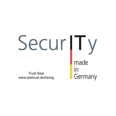 Siegel, dass Allgeier inovar sowie Lösungen und Prozesse von IT Security made in Germany zertifiziert sind.