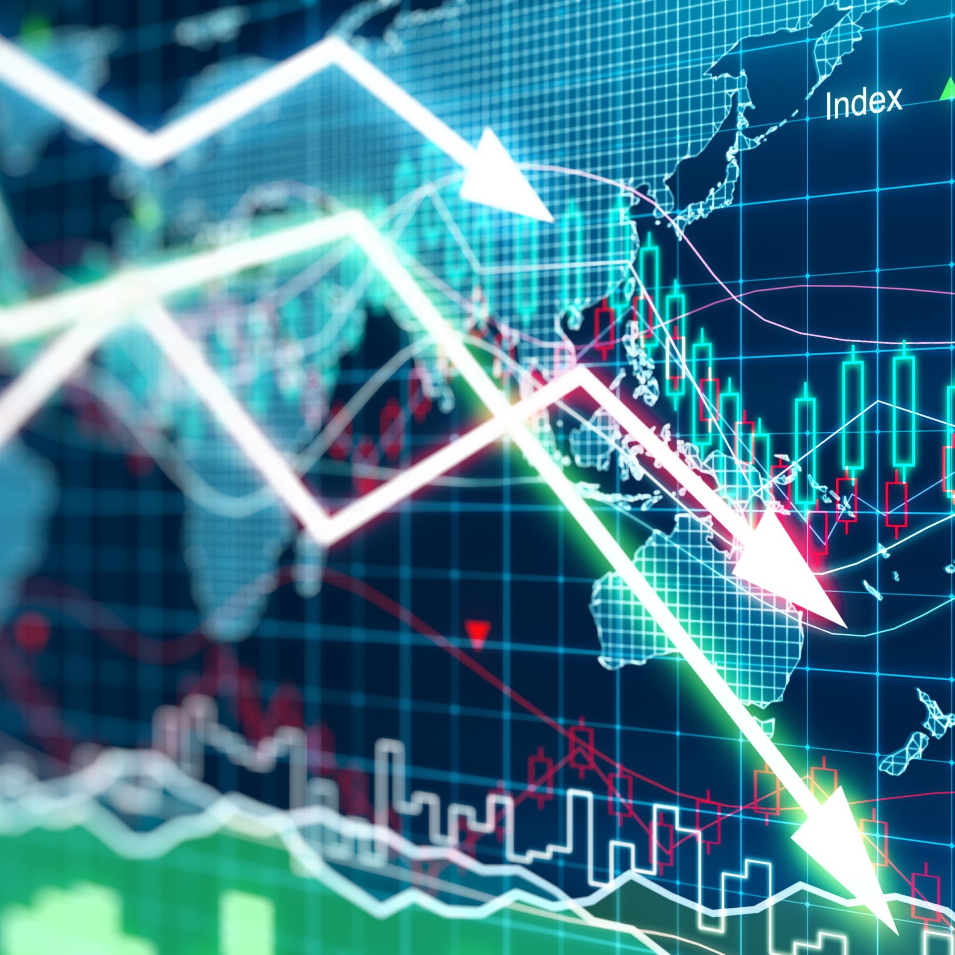 Ein Graph, der einen Trend nach unten zeigt und die weiterhin erheblichen wirtschaftlichen Belastungen zeigt, die der deutsche Mittelstand ausgesetzt ist.